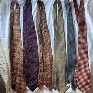 Fendi Gucci Valentino Yves Saint Laurent Men's Tie Set - Red, Green, Blue, Brown